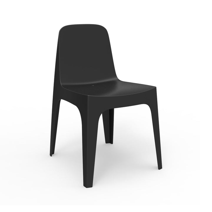 Solid Dining Chair (Set of 4) Outdoor Vondom Basic Black