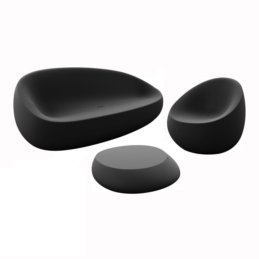 Stone Lounge Set Outdoor Vondom Basic Anthracite No Extra Chair No Cushions