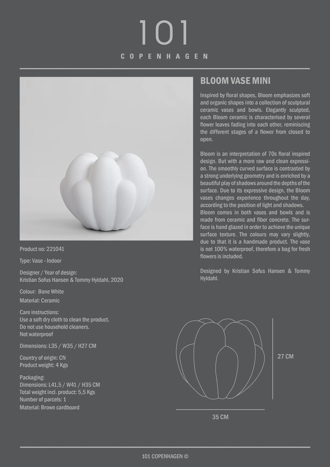 Bloom Vase, Mini - Bone White Vases 101 Copenhagen   