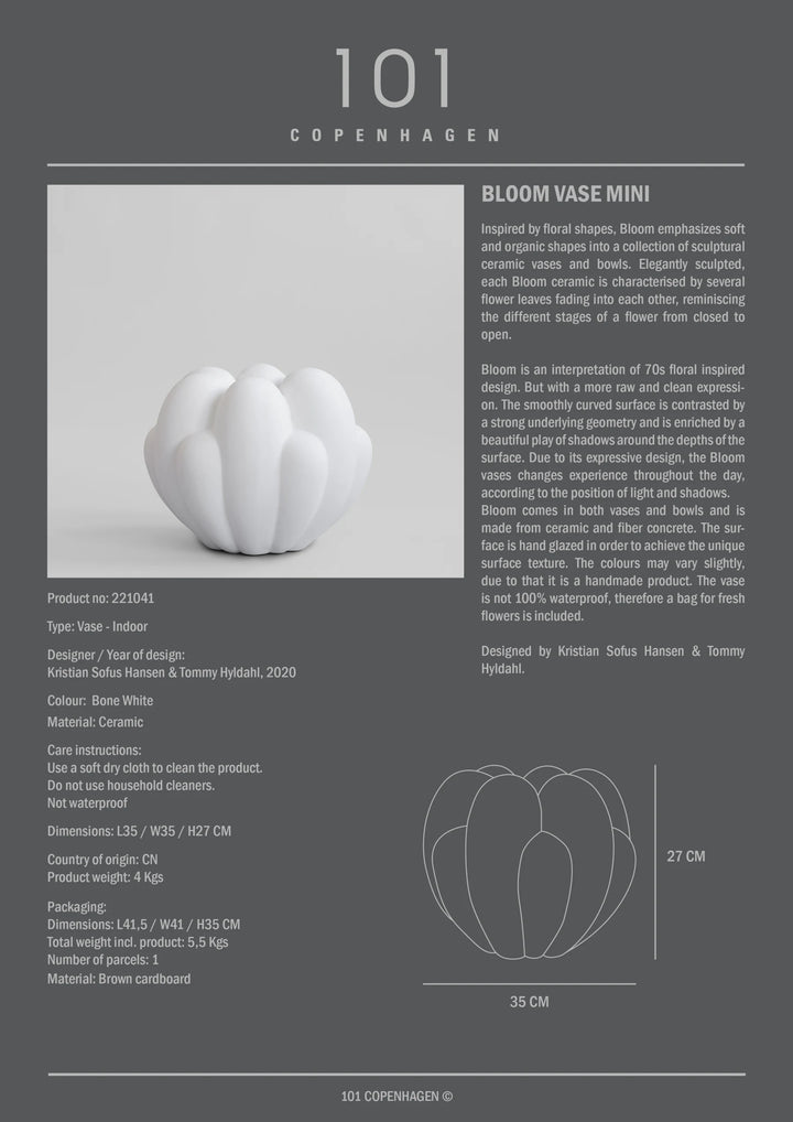 Bloom Vase, Mini - Bone White Vases 101 Copenhagen   
