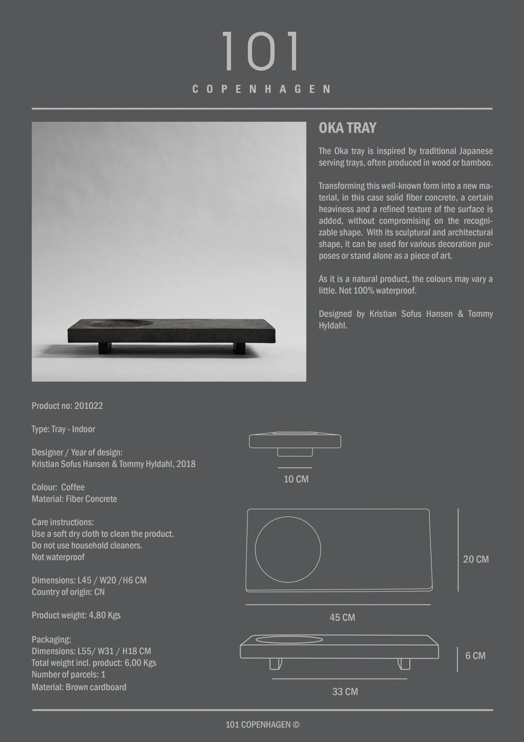 Oka Tray - Coffee Decorative Tray 101 Copenhagen   