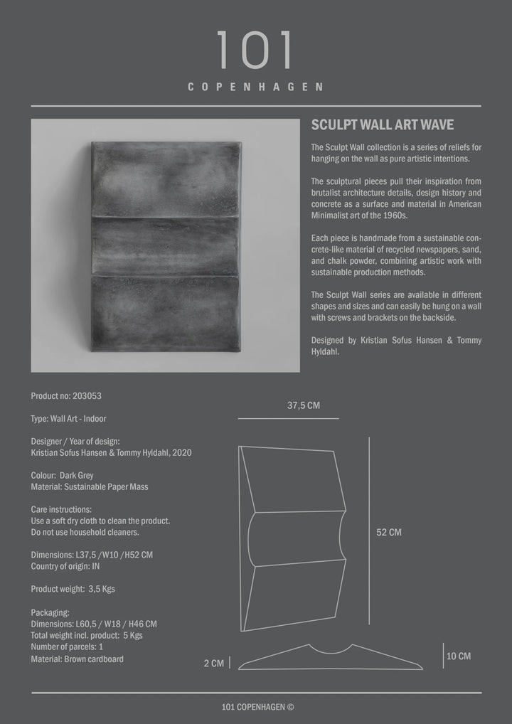 Sculpt Art - Wave, Mini - Dark Grey Home & Garden:Home Décor:Other Home Décor 101 Copenhagen   