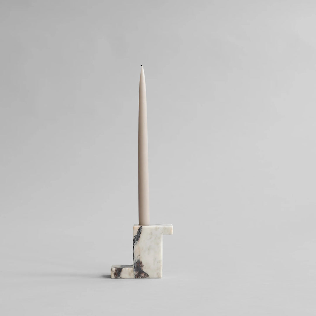 Brick Candle Holder, Tall - Calacatta Vases 101 Copenhagen   