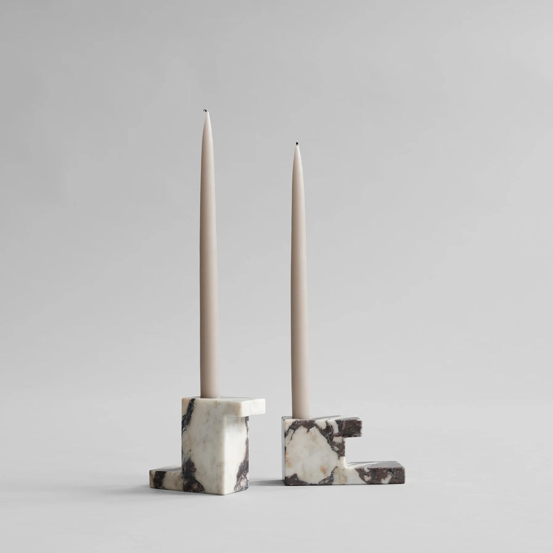 Brick Candle Holder, Tall - Calacatta Vases 101 Copenhagen   