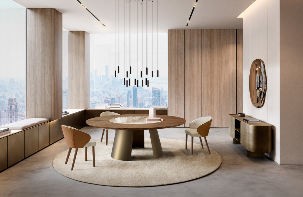 DORIAN WOOD CERAMIC KING TOP ROUND TABLE Kitchen & Dining Room Tables Eforma   