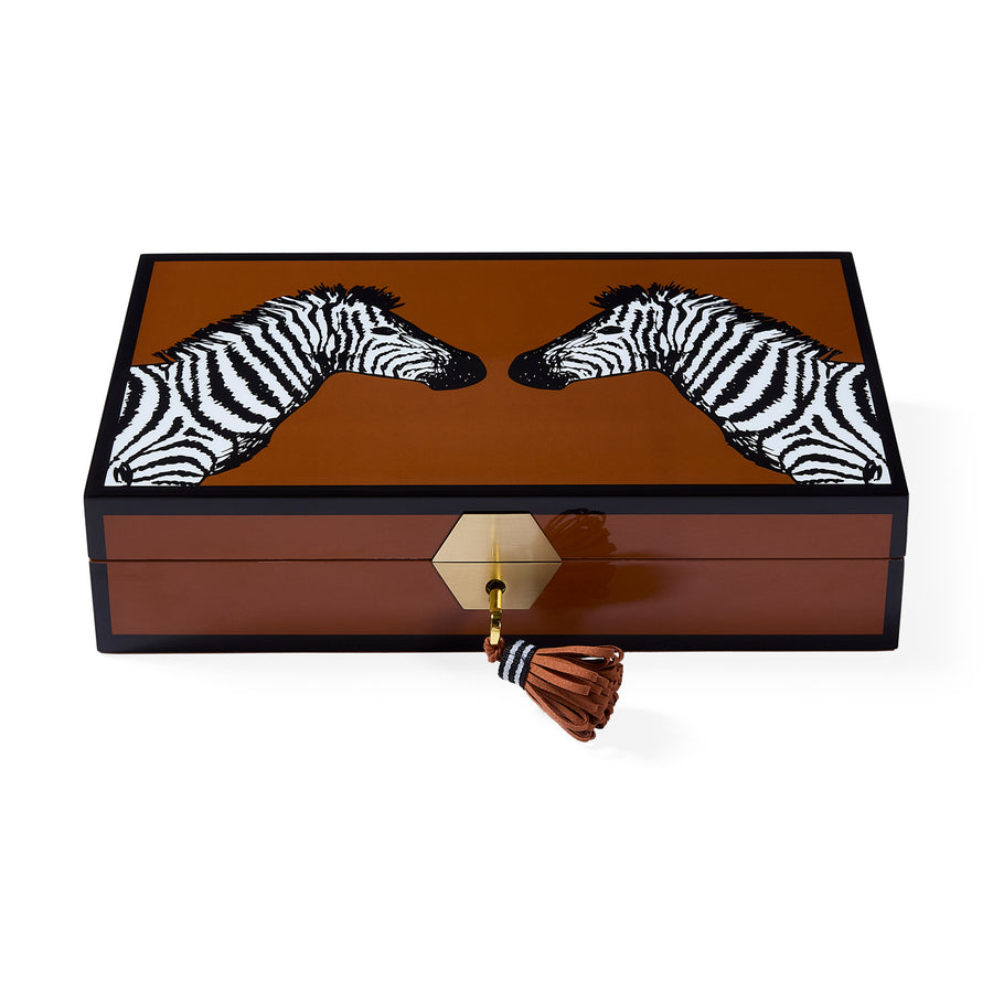 Zebra Lacquer Jewelry Box Jonathan Adler Default Title