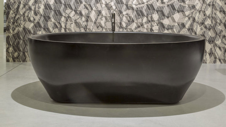 Solidea Bathtub Marble Bathtubs Antonio Lupi H. 55 x P. 130 x L. 190 Nero Marquinia