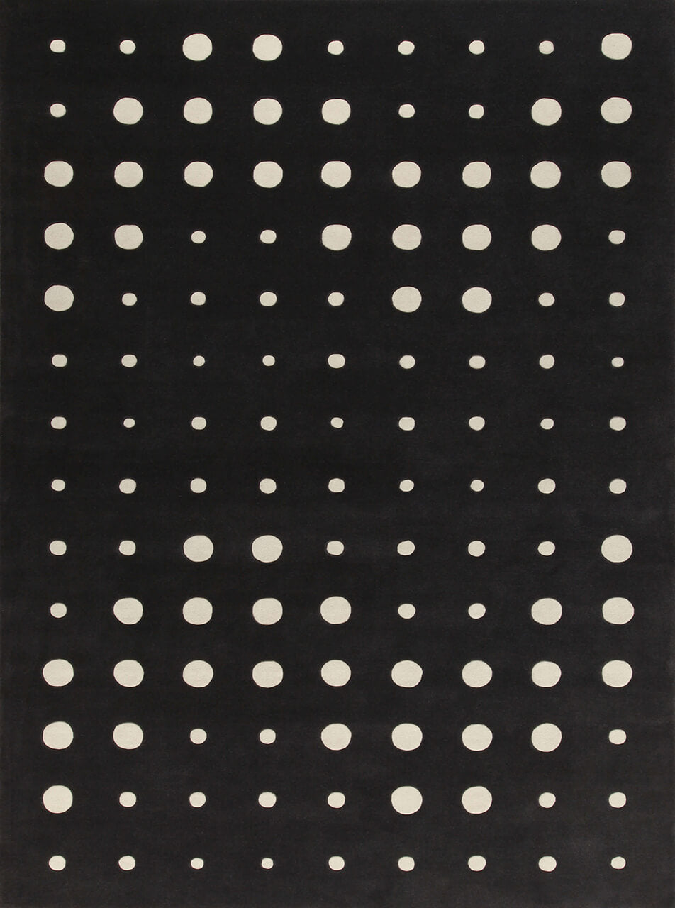 JC-5 Bubbles Rug Rugs Amini Black and White 300x200cm 