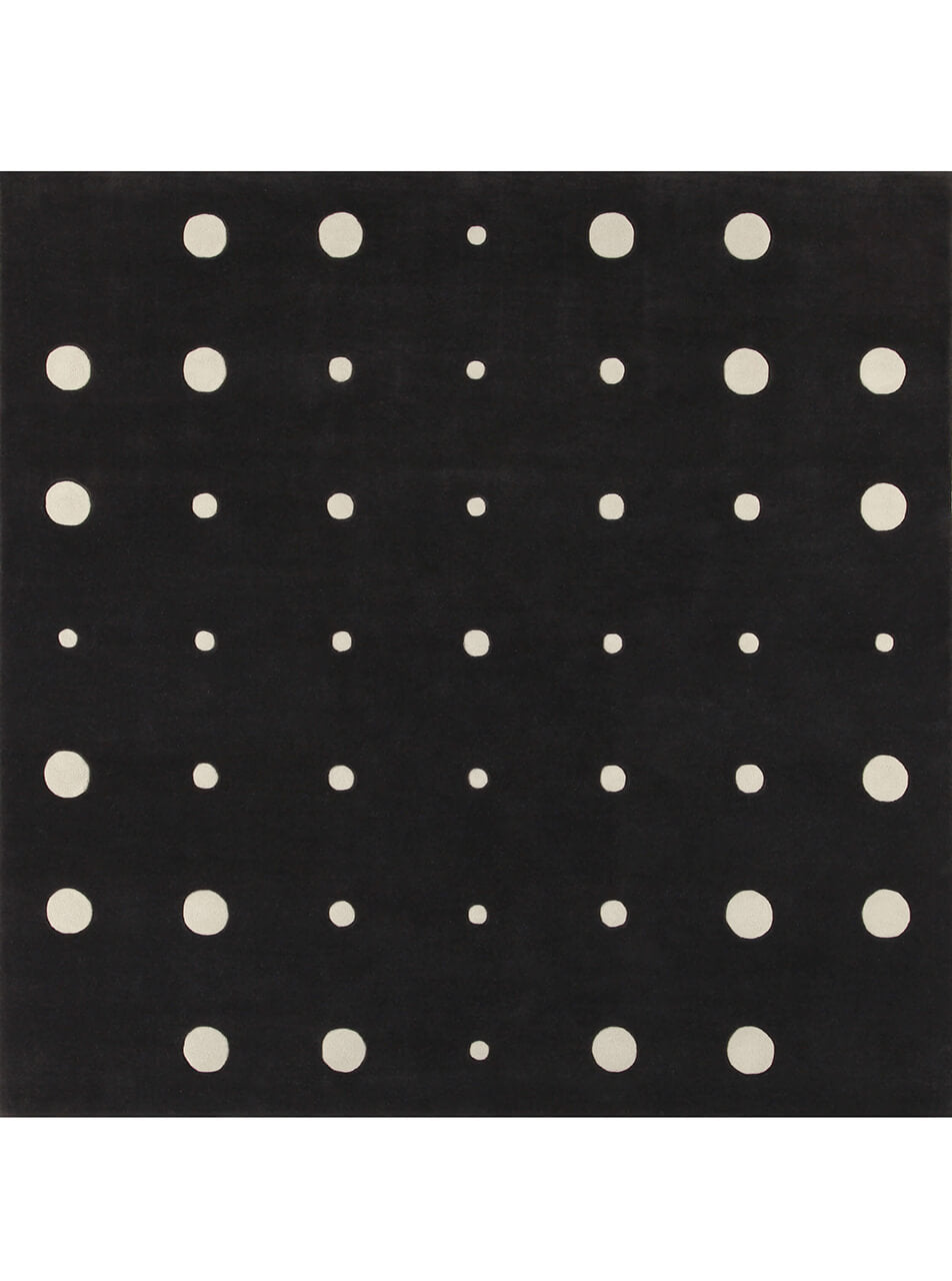 JC-4 Bubbles Rug Rugs Amini Black and White 240x240cm 