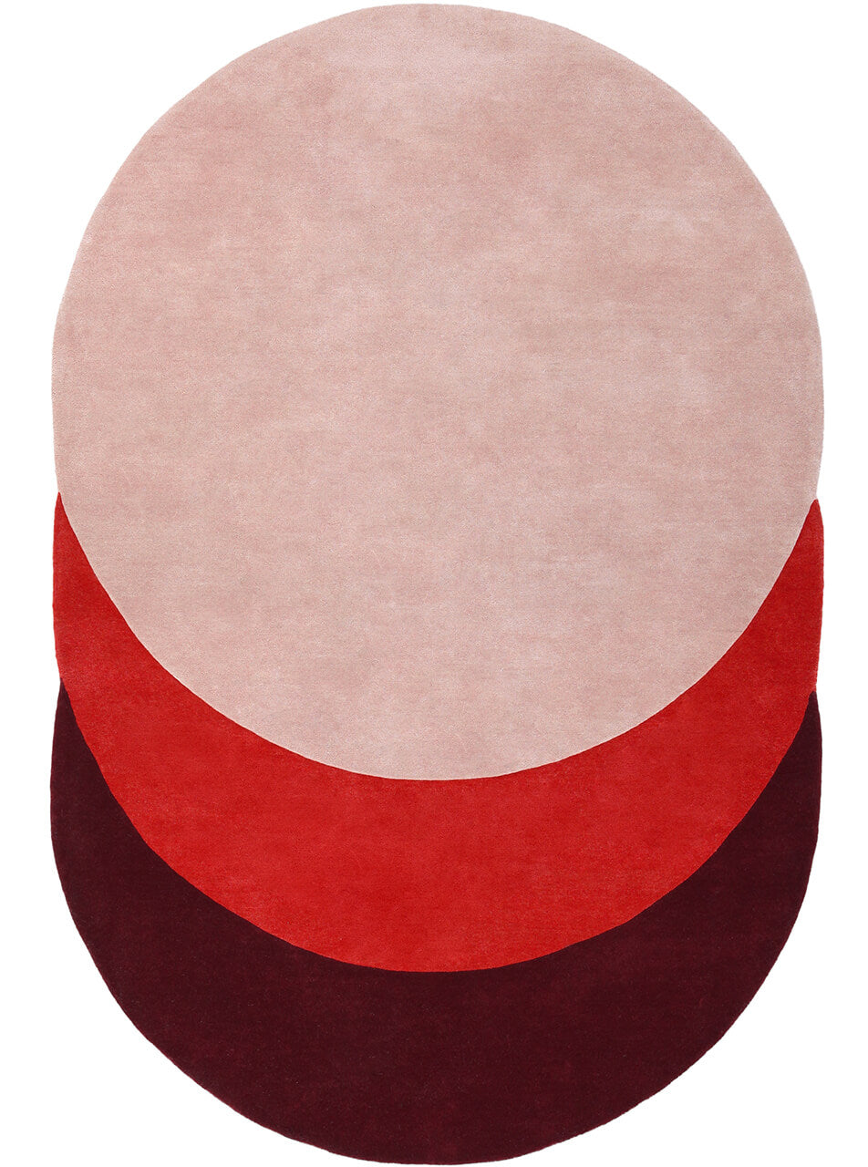 Teorema Circles Rug Rugs Amini Red powder 300x200cm 