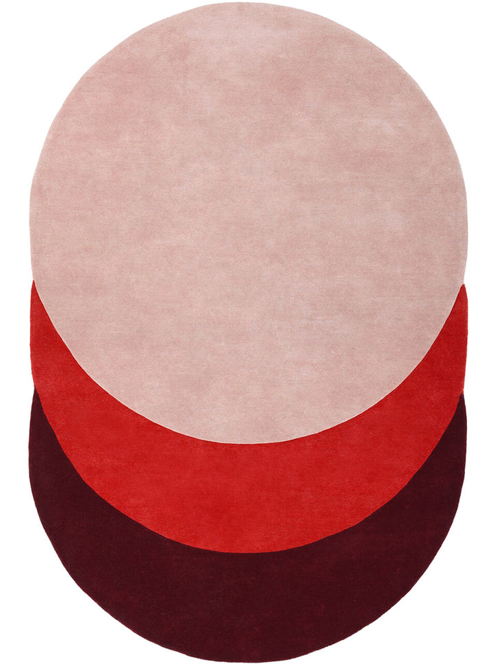 Teorema Circles Rug Rugs Amini Red powder 300x200cm 