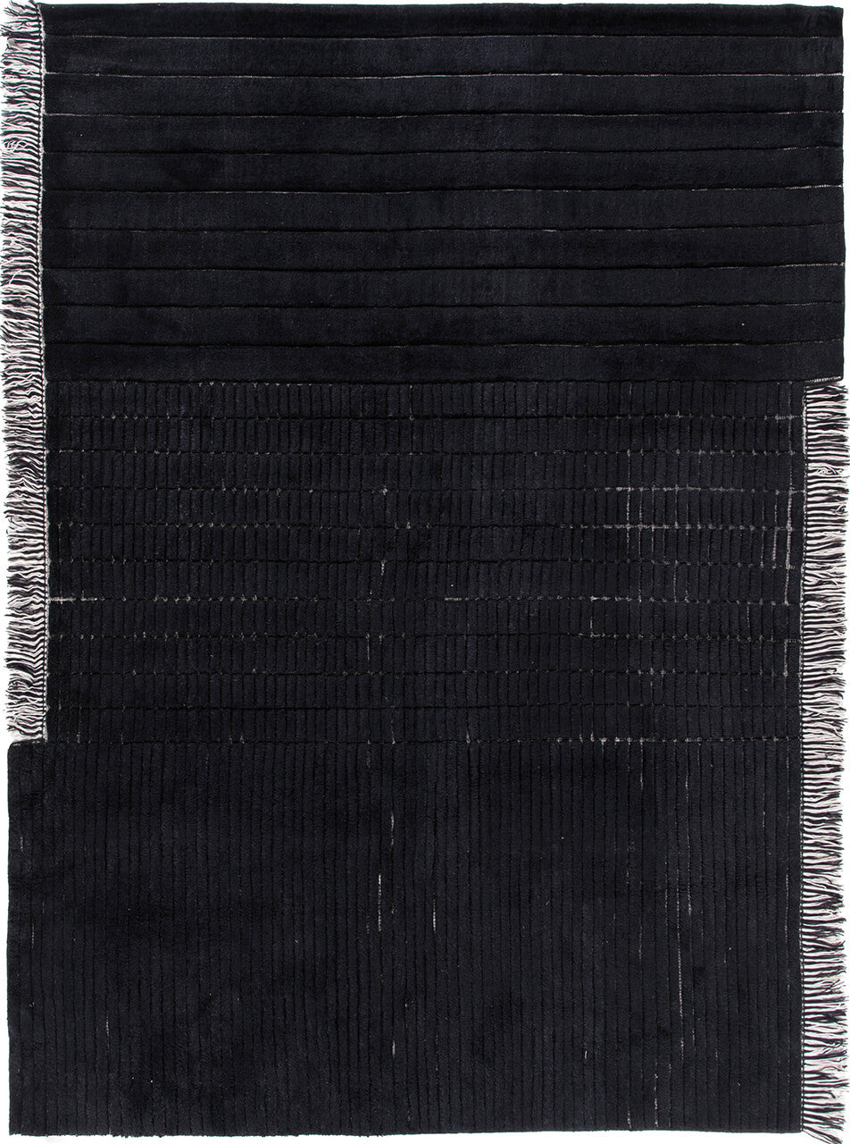 RD Grid Berber Rug Rugs Amini Black 300x250cm 