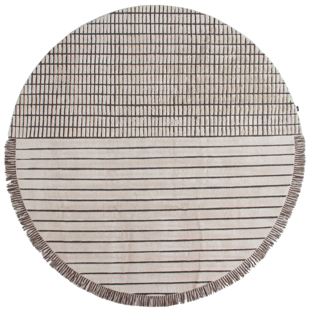 RD Grid Berber Rug (Round) Rugs Amini Ivory 300x300cm 