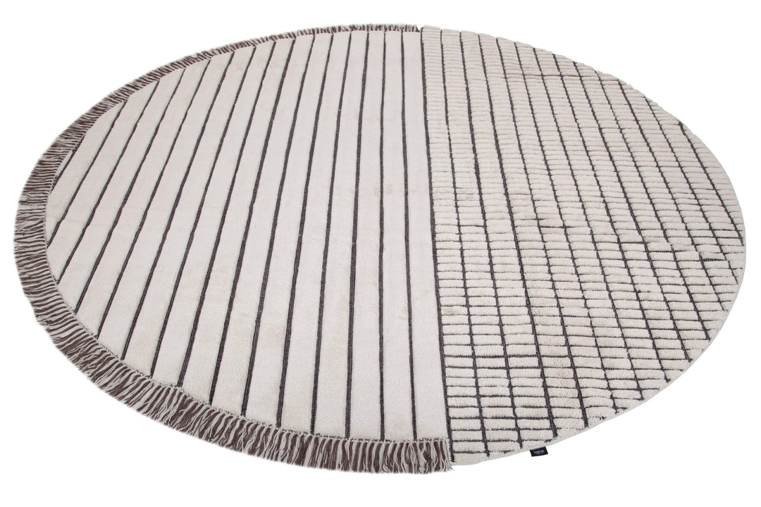 RD Grid Berber Rug (Round) Rugs Amini   