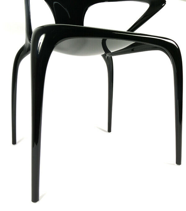 AVA Bridge Opaque Glossy Bridge Chair Carbon Kitchen & Dining Room Chairs Roche Bobois   