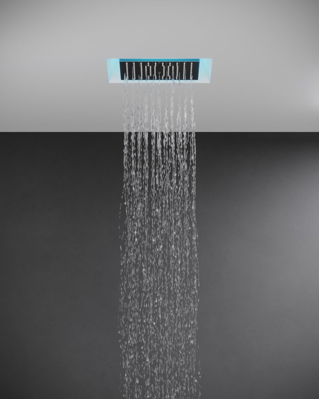 Afilo Ceiling Mount Shower Head And Rough With Chromatherapy Lighting Showers GESSI Matte White  