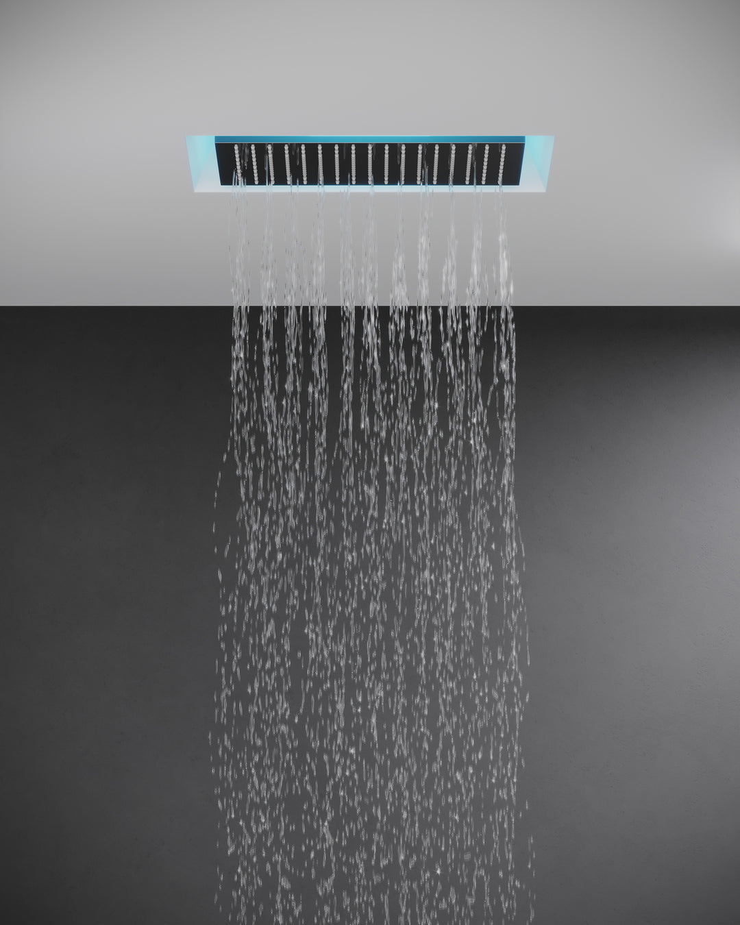 Afilo Ceiling Mount Shower Head And Rough With Chromatherapy Lighting Showers GESSI Matte White  