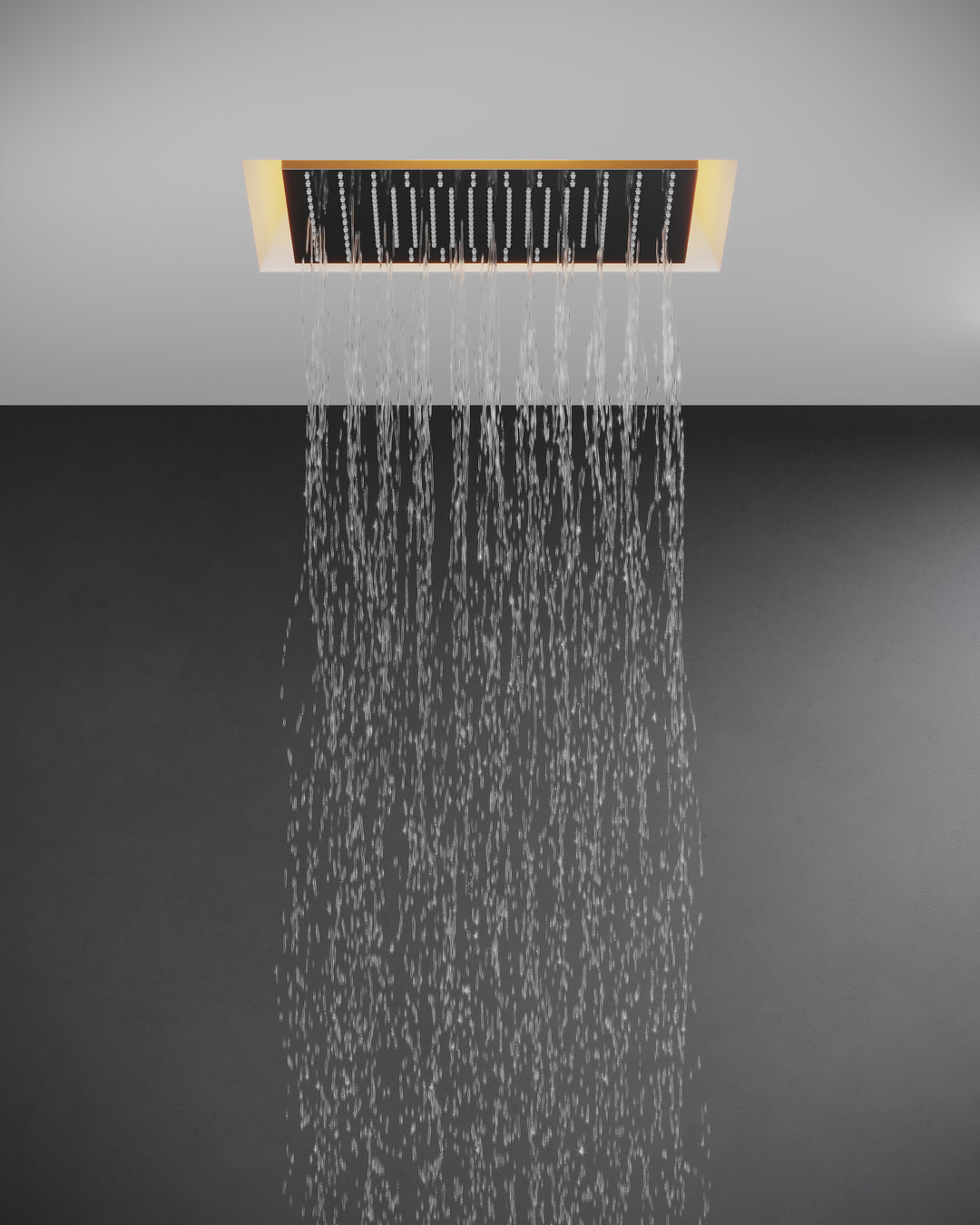 Afilo Ceiling Mount Shower Head And Rough With Chromatherapy Lighting Showers GESSI Matte White  