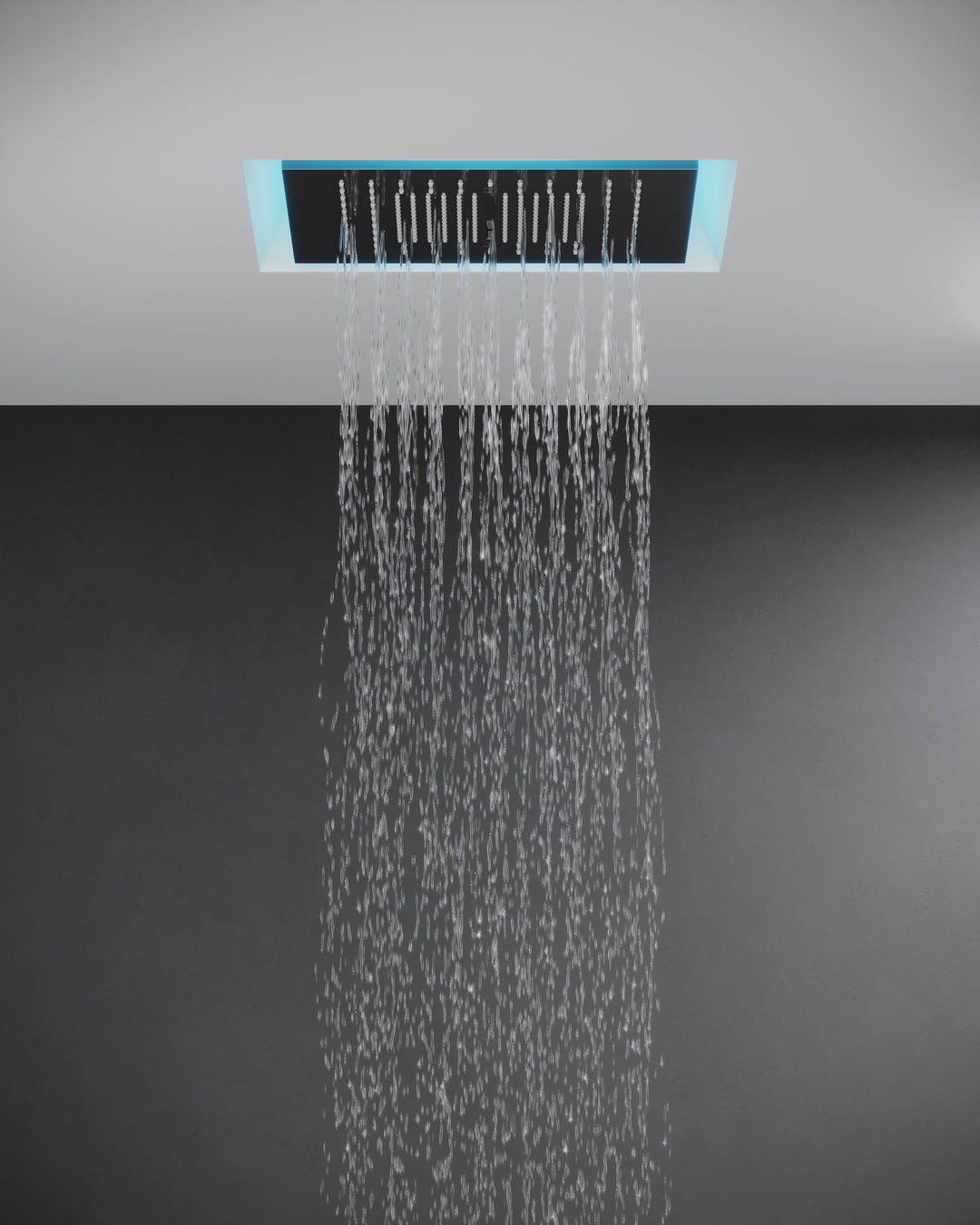 Afilo Ceiling Mount Shower Head And Rough With Chromatherapy Lighting Showers GESSI Matte White  