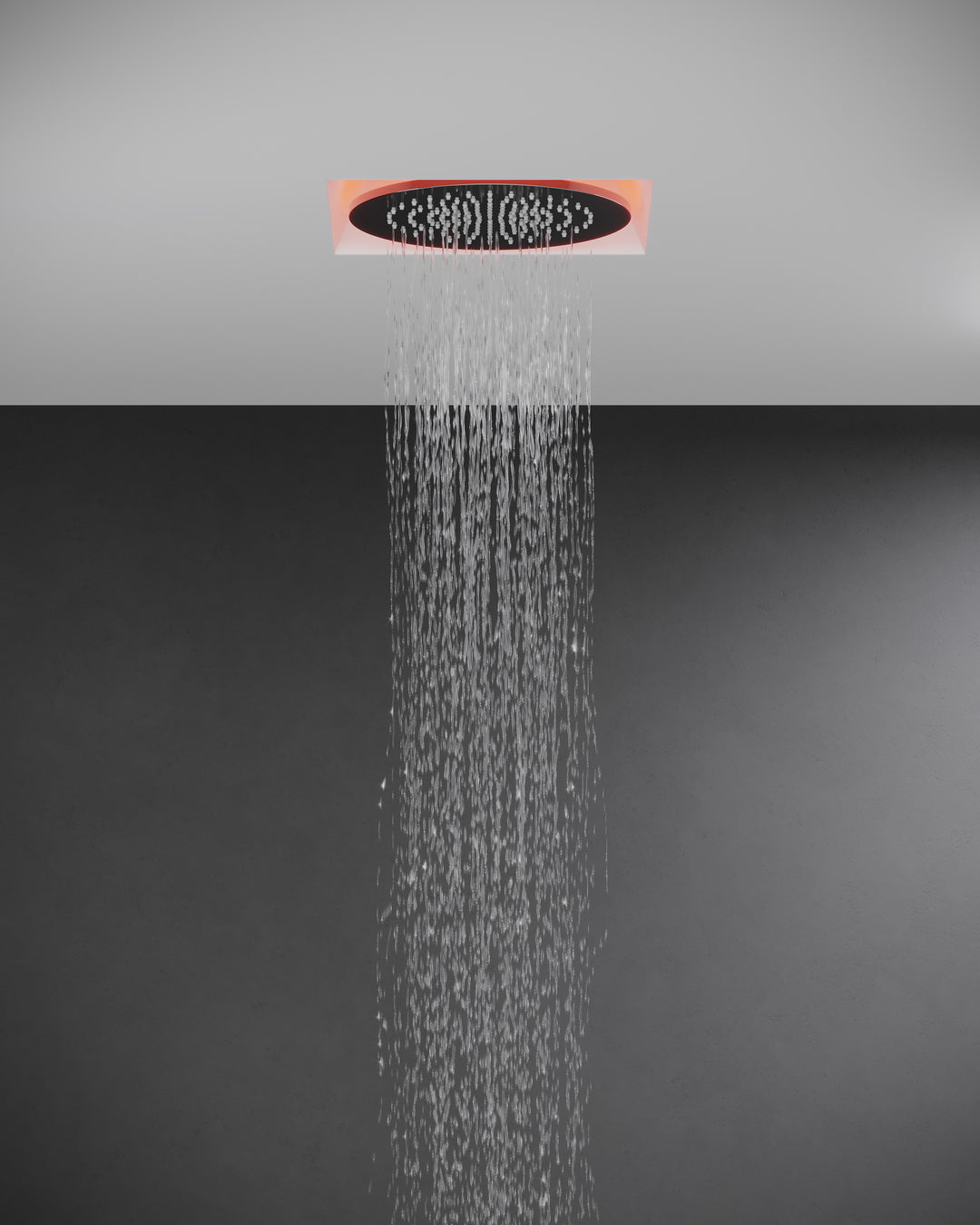 Afilo Built-In Shower Head And Rough With Chromatherapy Lighting Showers GESSI Matte White  