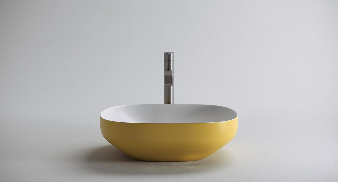 Ago3 Washbasin Sinks Antonio Lupi AGO3C: H. 15 x P. 45 x L. 50 cm Colormood MOSTARDA