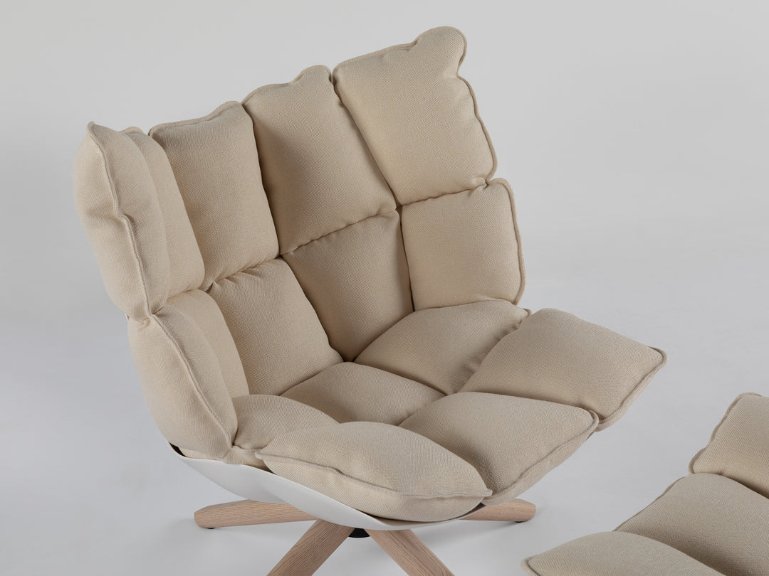 Husk Swivel Armchair Sarabi White – Italian Luxury Interiors