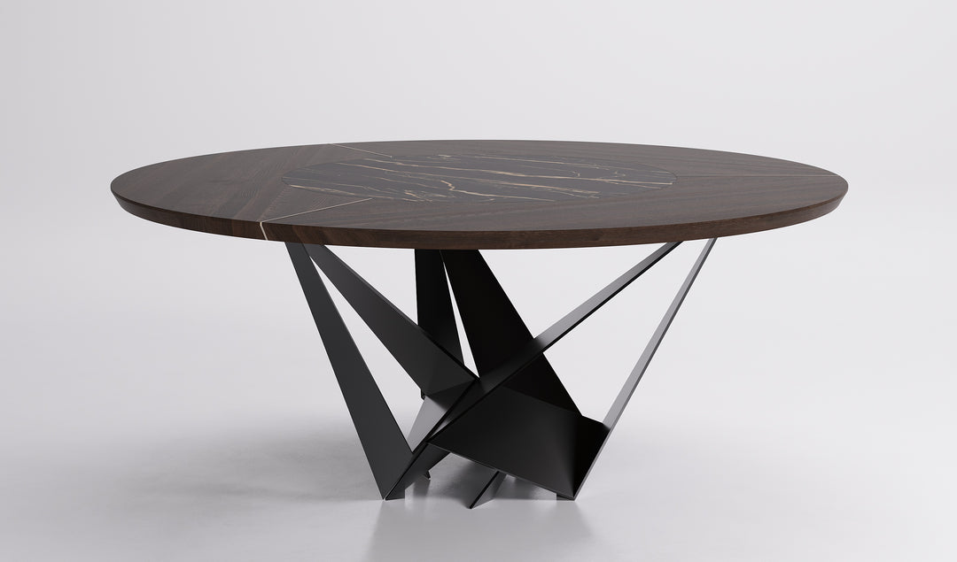 Skorpio Ker-Wood Round Dining Table Kitchen & Dining Room Tables Cattelan Italia   