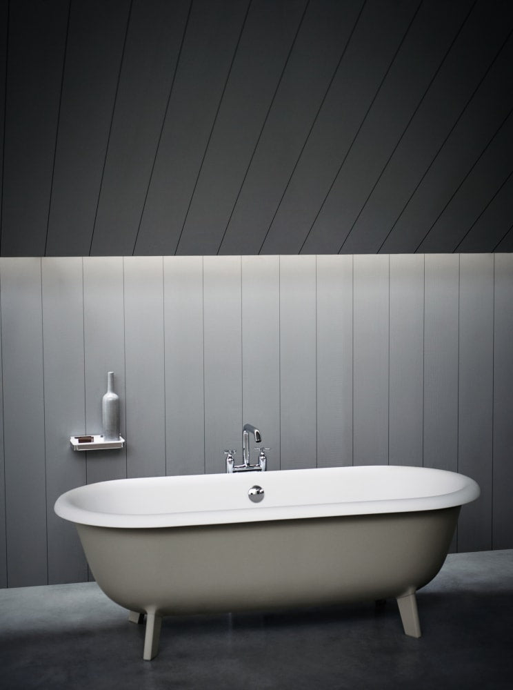 Ottocento Freestanding Tub Bathtubs Agape Large: 70” x W. 31 1/8” x H. 23 3/8” White/light grey White or Brushed Burnished