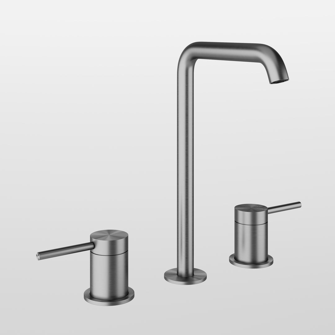 Flessa Three Hole Basin Mixer - 54011 Bathroom Accessories GESSI Steel Brushed  