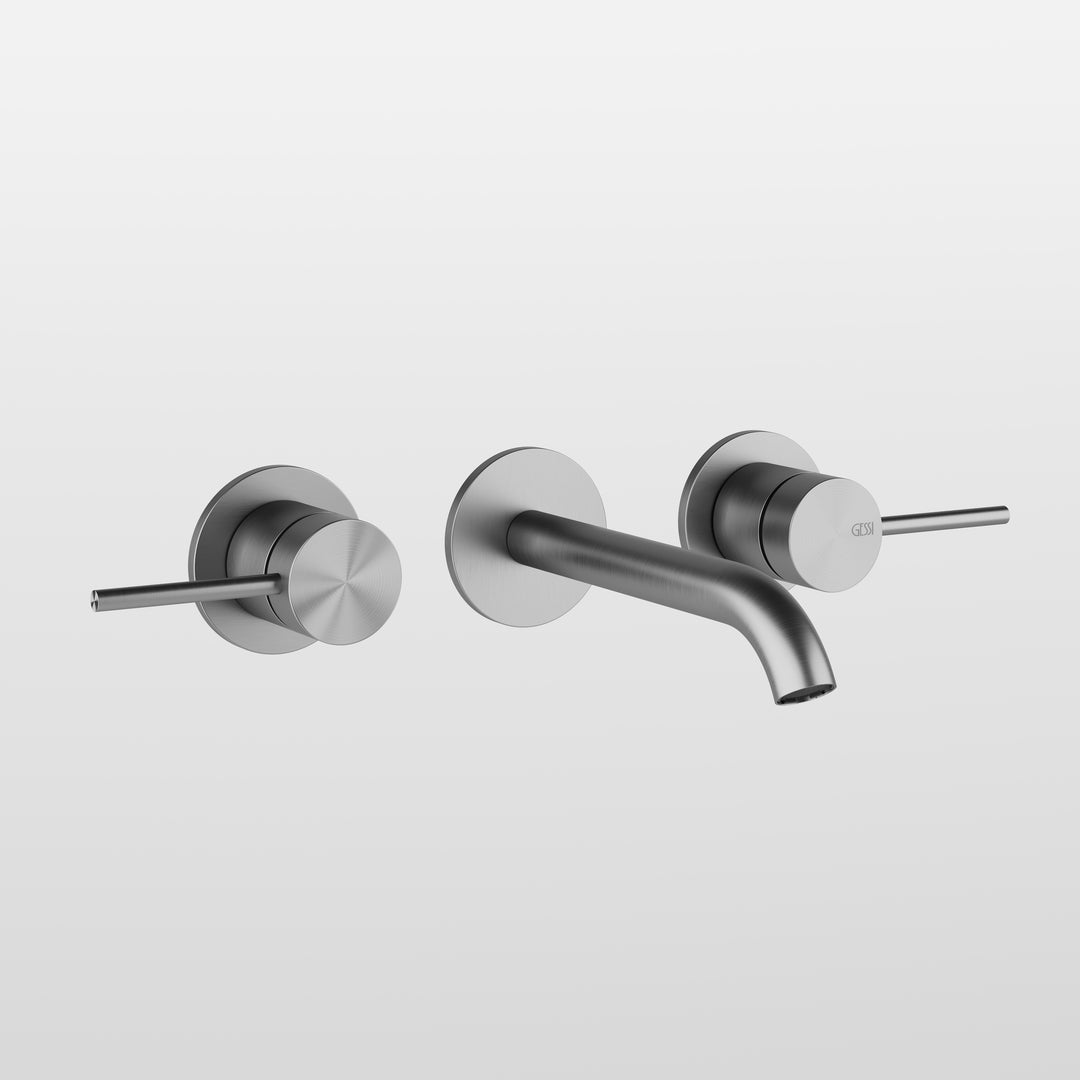 Flessa Three Hole Basin Mixer - 54092 Bathroom Accessories GESSI Steel Brushed  