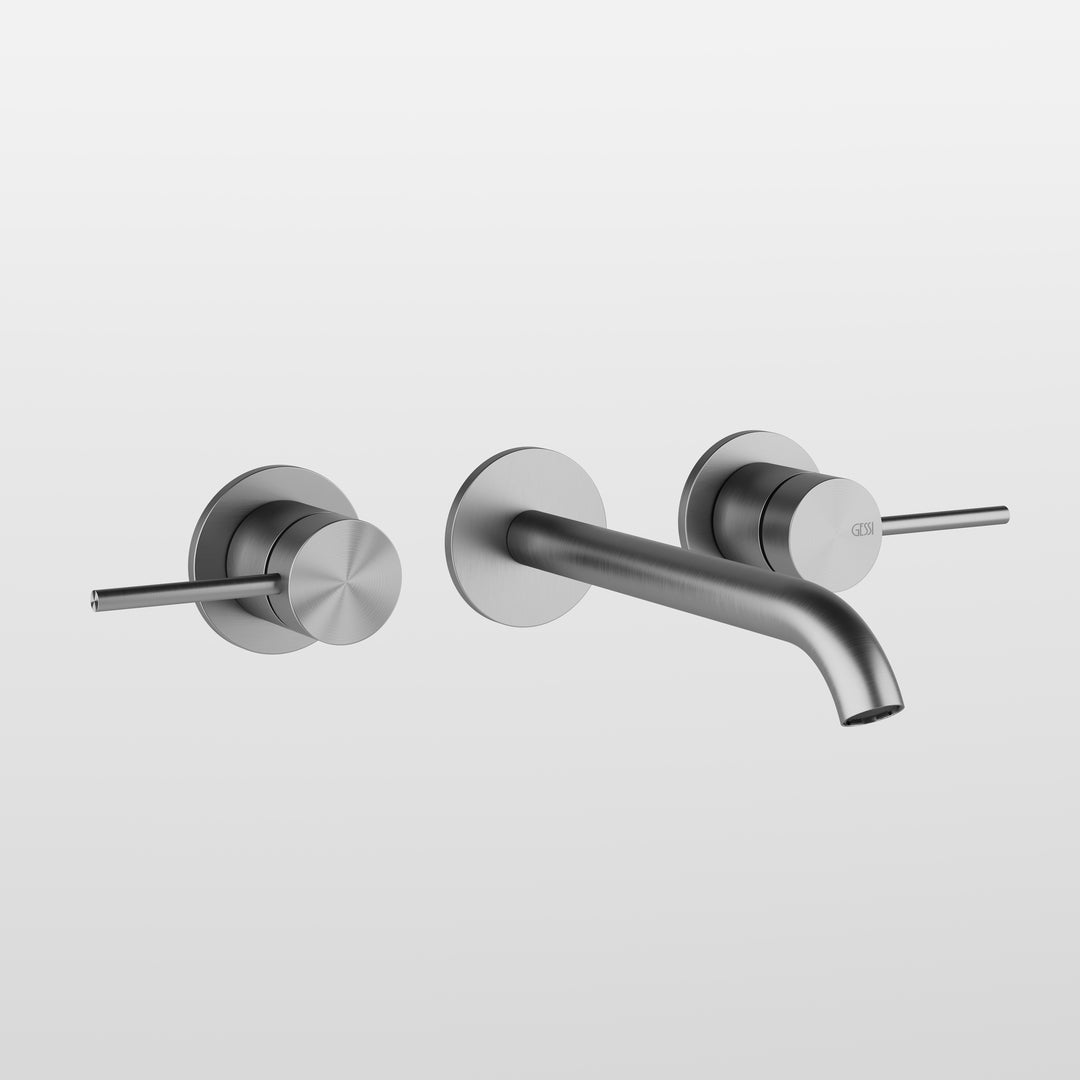 Flessa Three Hole Basin Mixer - 54094 Bathroom Accessories GESSI Steel Brushed  