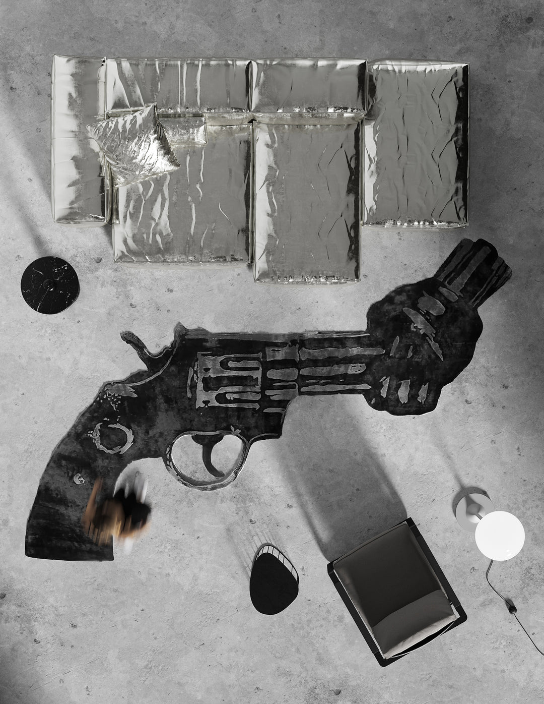 Calle Henzel, The (Hand) Knotted Gun (Silver Edit), 2022, Rugs HENZEL STUDIO 6 feet 6 ins x 10 feet  