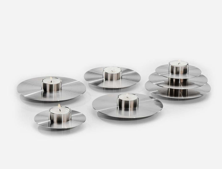 ORB Stainless Steel Candleholders Set CS2 Tabletop Noom   