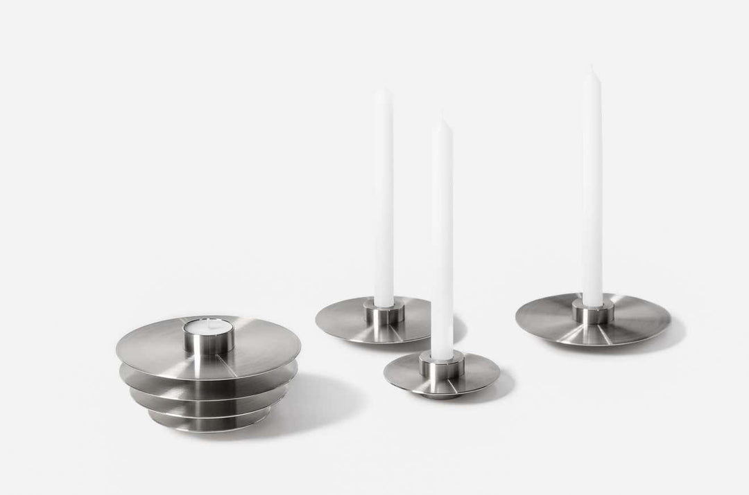 ORB Stainless Steel Candleholders Set CS2 Tabletop Noom   