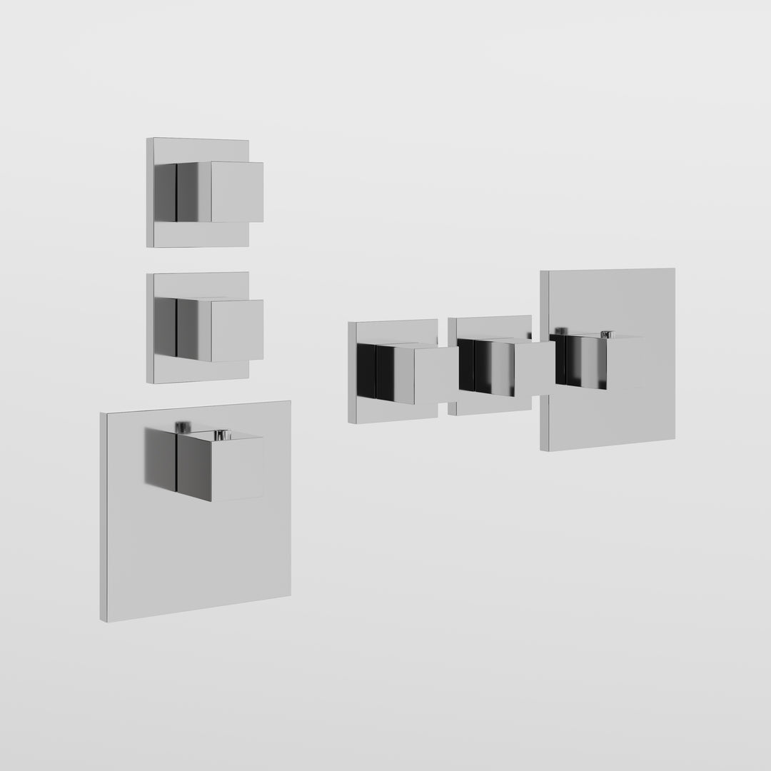 Quadro Wellness Wall Mounted Thermostatic Shower Showers GESSI Cromo  