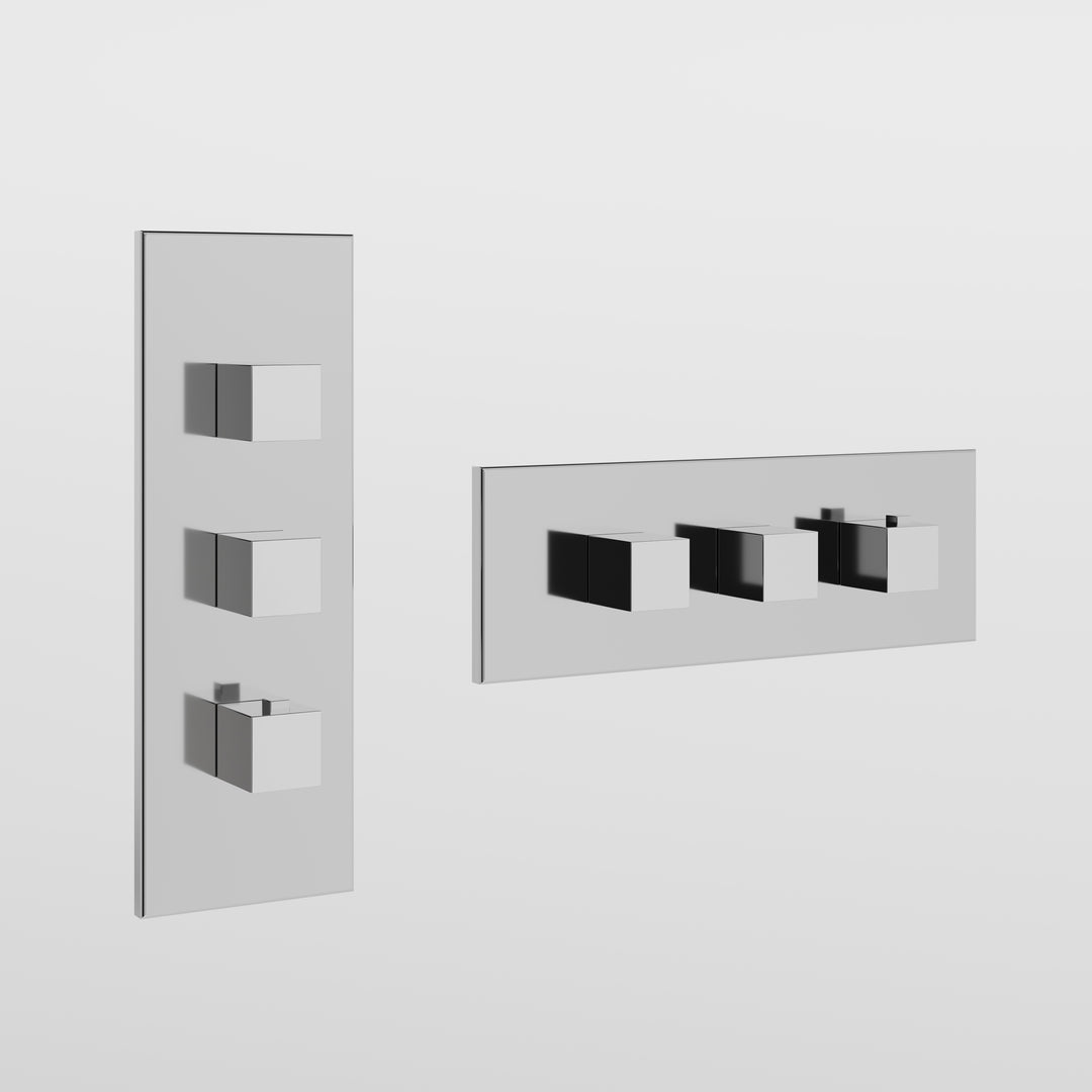 Quadro Wellness Wall Mounted Thermostatic Shower Mixer Showers GESSI Cromo  