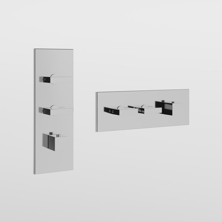 Rettangolo Wellness Thermostatic Shower Mixer with 3 Stop Valves Showers GESSI