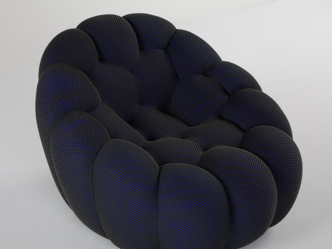 Bubble Pivoting Armchair Basalto Blue 4D Arm Chairs, Recliners & Sleeper Chairs Roche Bobois   