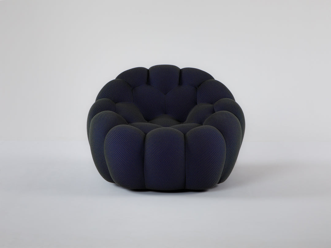 Bubble Pivoting Armchair Basalto Blue 4D Arm Chairs, Recliners & Sleeper Chairs Roche Bobois   
