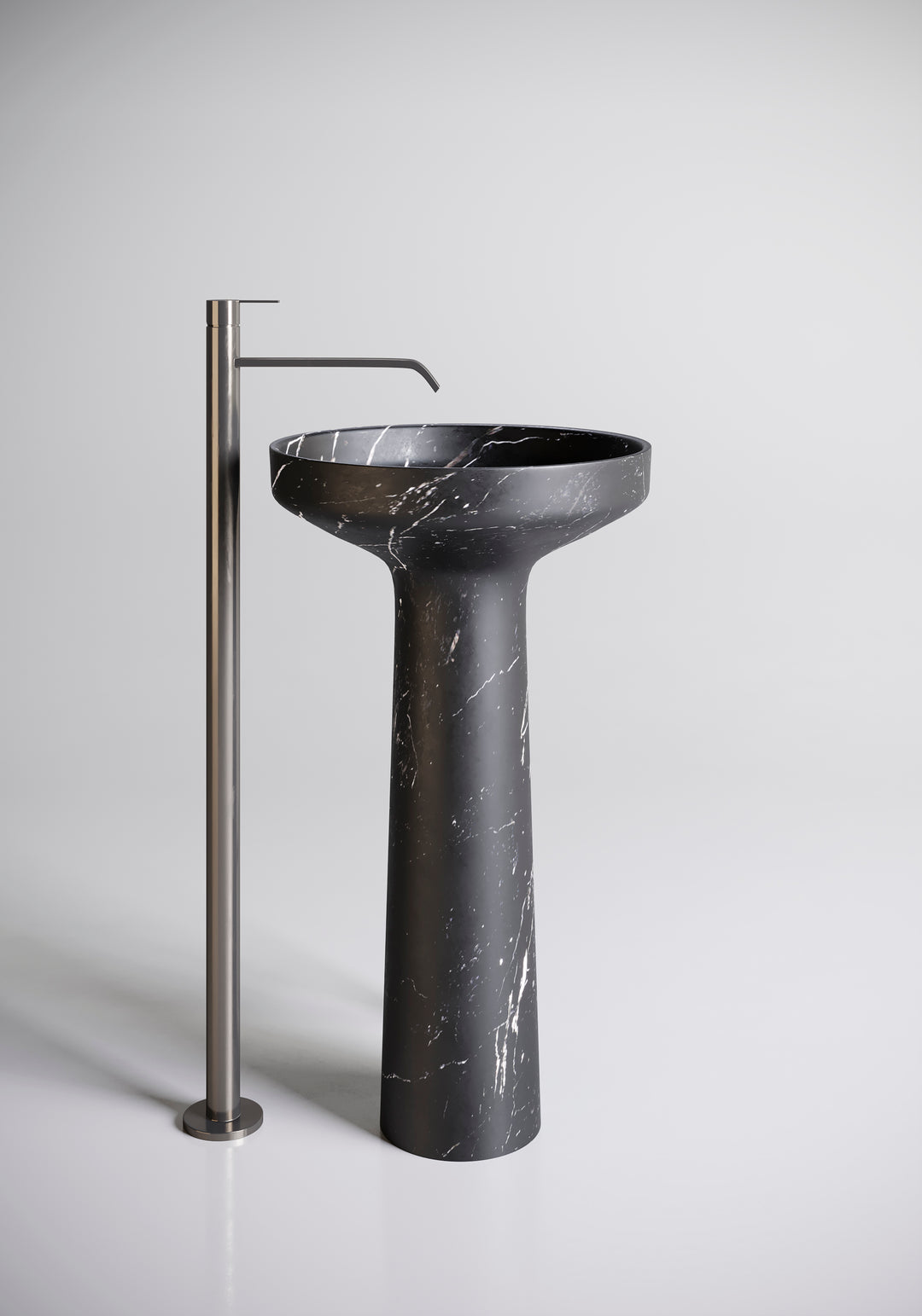 AGO185 Pedestal Sink Marble Sinks Antonio Lupi 56 x 61 x 106 cm Black Marquinia