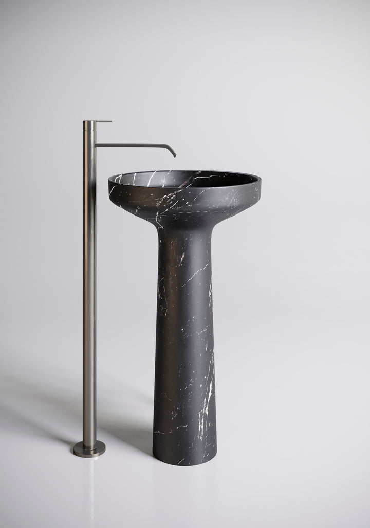 AGO185 Pedestal Sink Marble Sinks Antonio Lupi 56 x 61 x 106 cm Black Marquinia