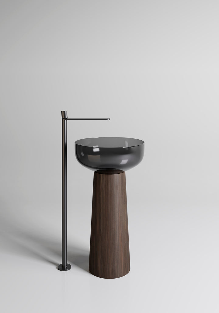 Albume Wood Pedestal Sink Sinks Antonio Lupi Fumè  