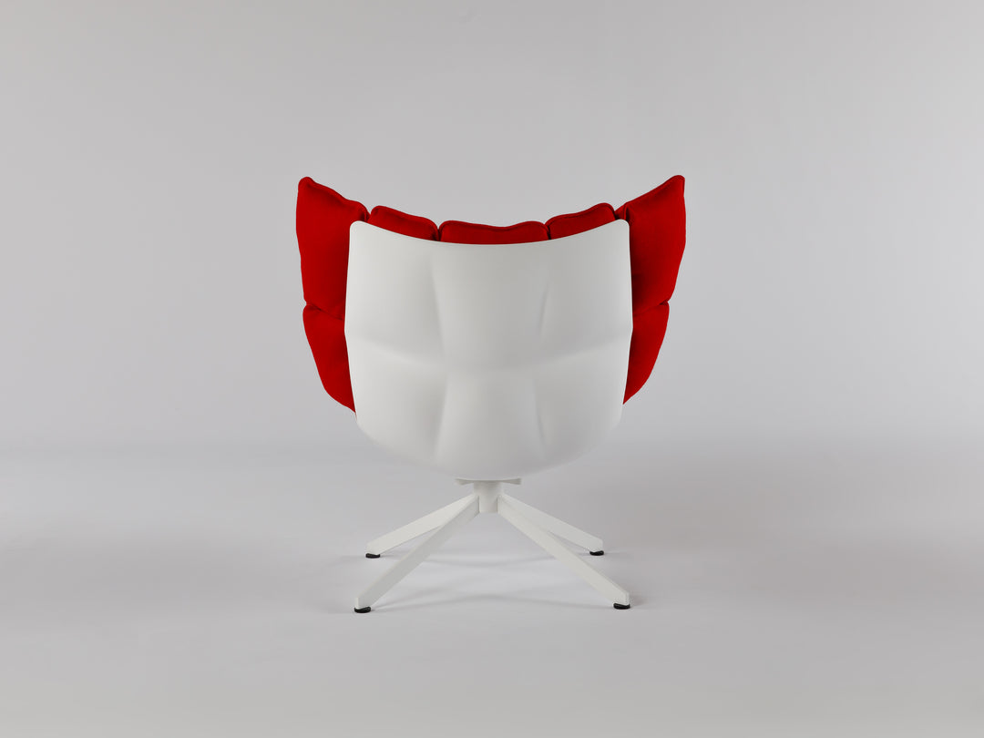 Husk Swivel Armchair and Pouf Red Arm Chairs, Recliners & Sleeper Chairs B&B Italia   