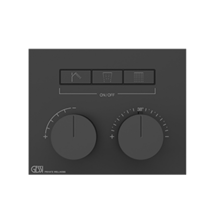 HI-FI Compact Thermostatic Mixer For Three Functions With Push Button On/Off Control Shower Trays GESSI Default Title