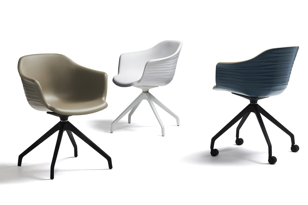 Indy 4 Spokes Dining Chair Kitchen & Dining Room Tables Cattelan Italia Standard Version White Polyurethane Matte Graphite