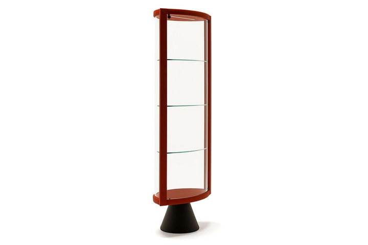 Saba Swiveling Curio China Cabinets & Hutches Cattelan Italia 971 Bianco Soft Leather Textured Graphite 